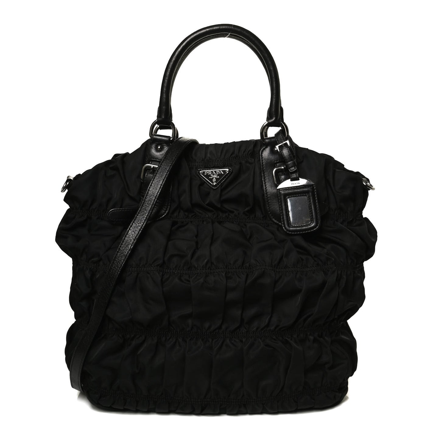 Tessuto Nylon Gaufre Tote Black
