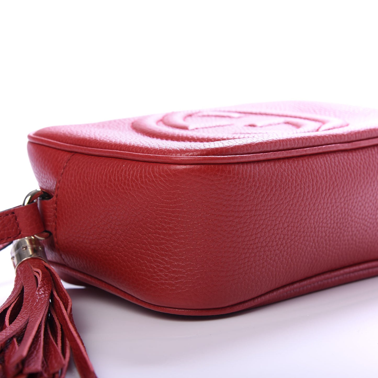 Pebbled Calfskin Small Soho Disco Bag Vibrant Red