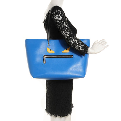 Fendi Vitello Elite Cuoio Monster Buggies Medium Roll Tote Zaffire Black Multicolor Lago 2 of 9
