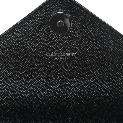 Saint Laurent Grain De Poudre Textured Mixed Matelasse Large Triquilt Monogram Monochrome Satchel Black 9 of 9