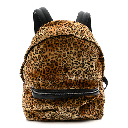 Saint Laurent Velvet Printed Leopard Classic Hunting Backpack Brown 1 of 13