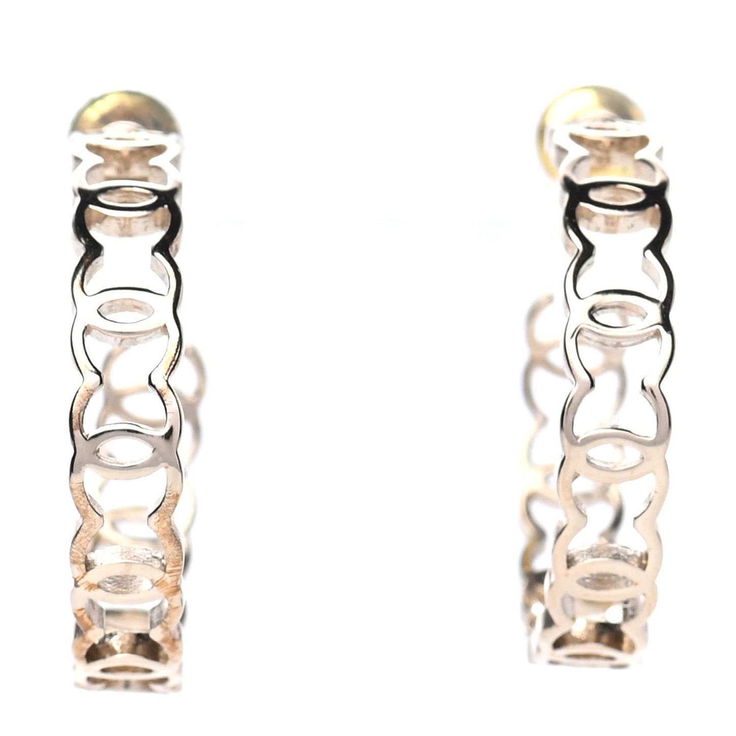 Metal CC Hoop Earrings Gold
