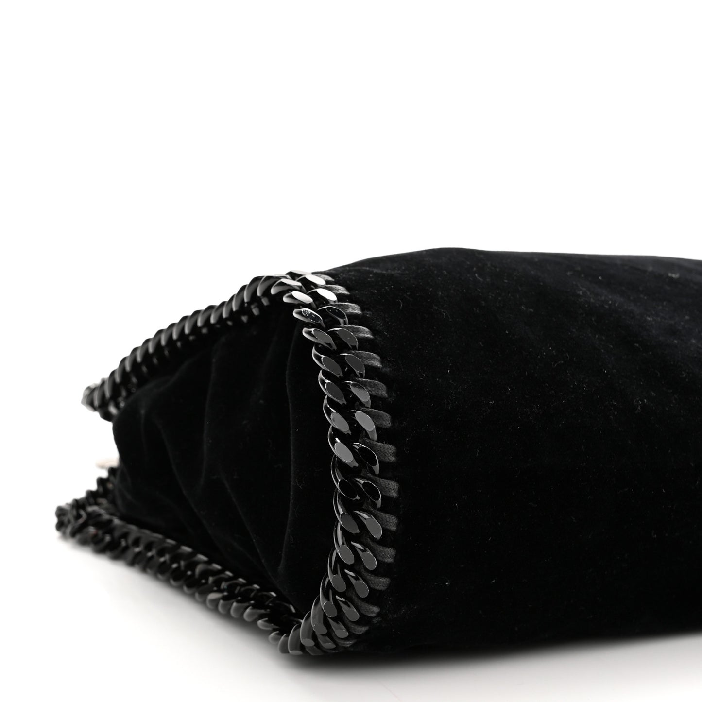 Velvet Mini Falabella Fold Over Tote Black