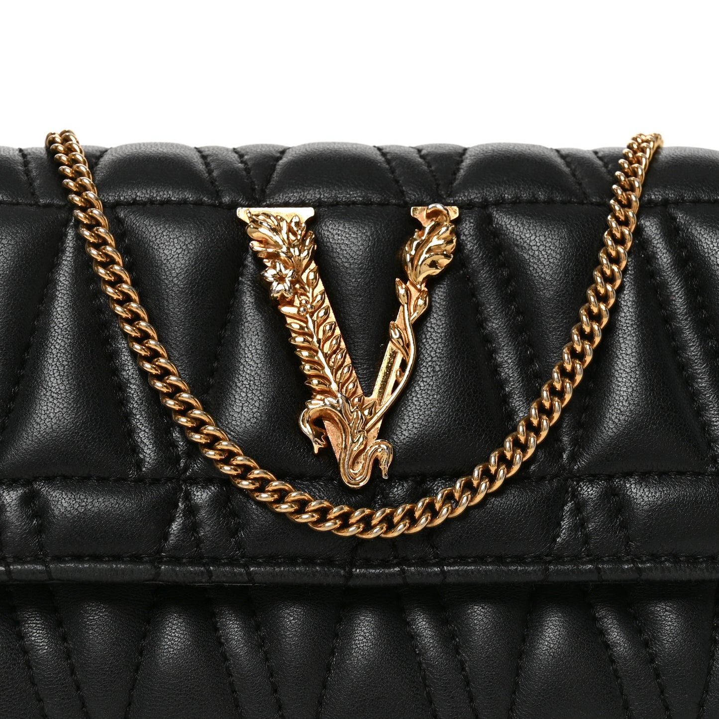 Nappa Quilted Virtus Evening Bag Black