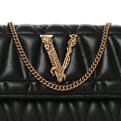 Versace Nappa Quilted Virtus Evening Bag Black 7 of 9