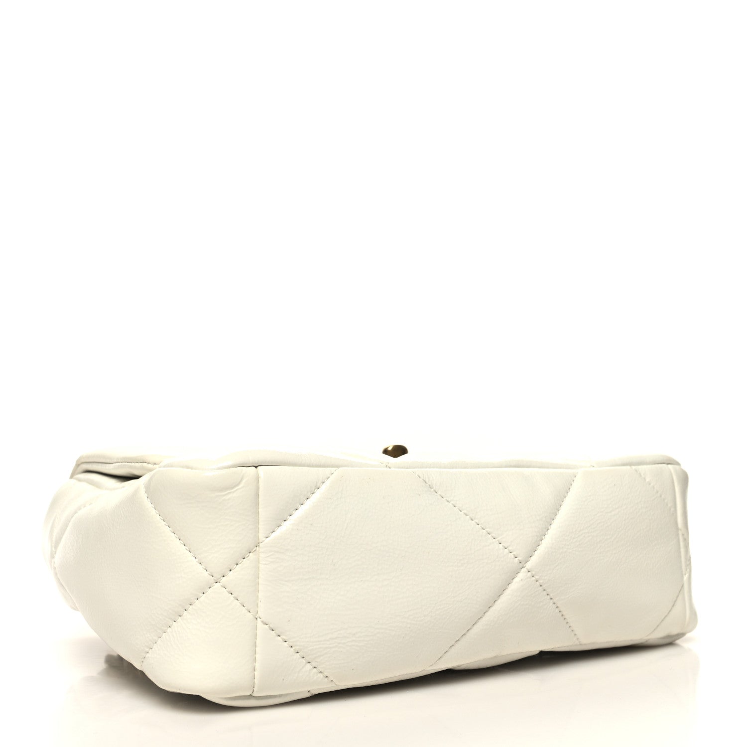 Chanel Shiny Crumpled Calfskin Quilted Medium Chanel 19 Flap White 4 of 11