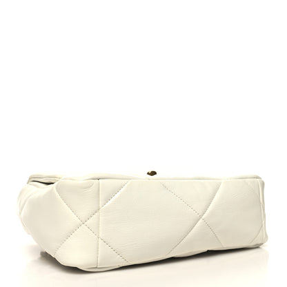 Chanel Shiny Crumpled Calfskin Quilted Medium Chanel 19 Flap White 4 of 11
