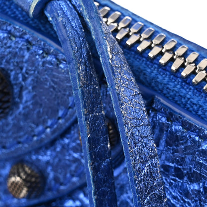 Balenciaga Metallic Arena Agneau Le Cagole Shoulder Bag XS Blue 13 of 14