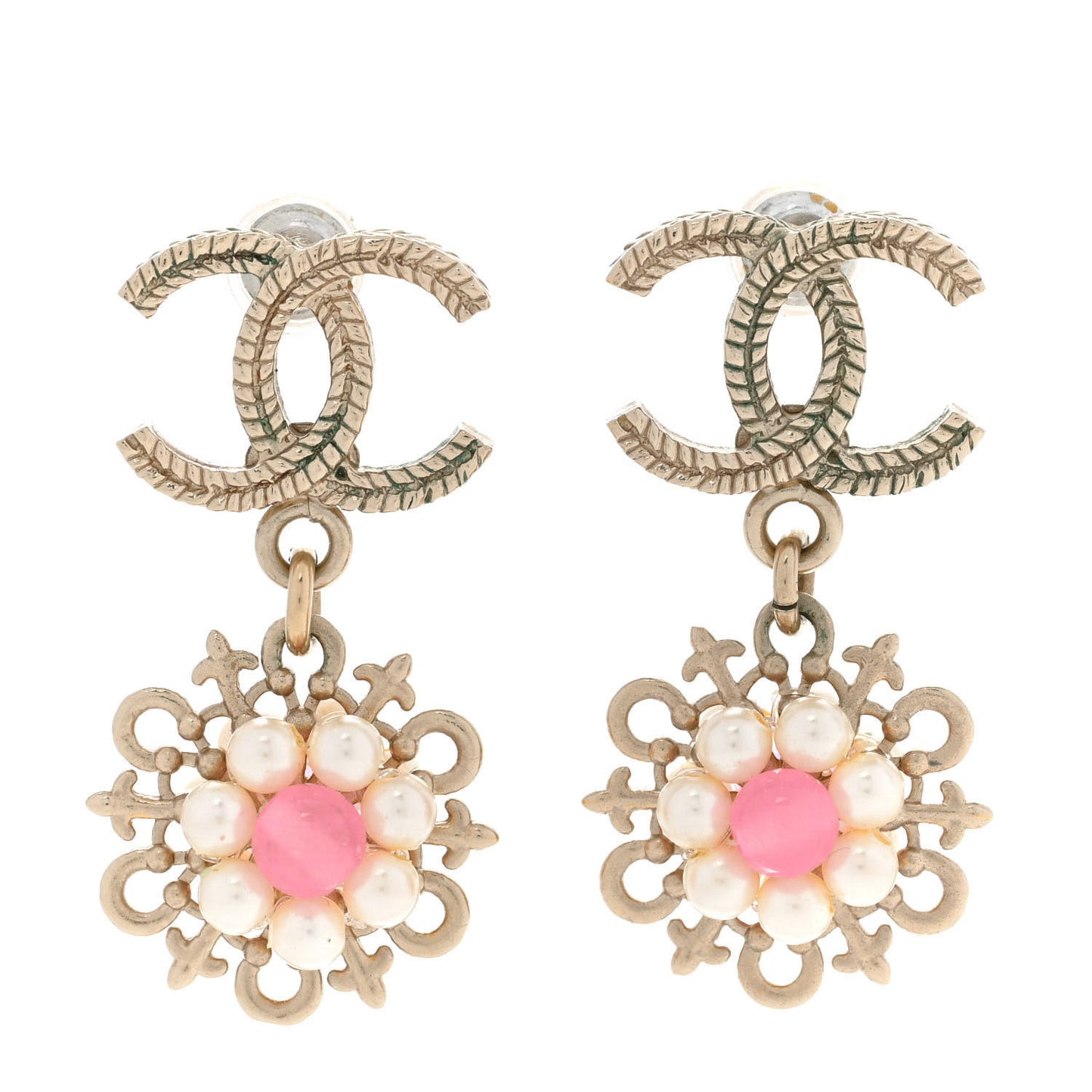 Pearl Resin CC Flower Drop Earrings