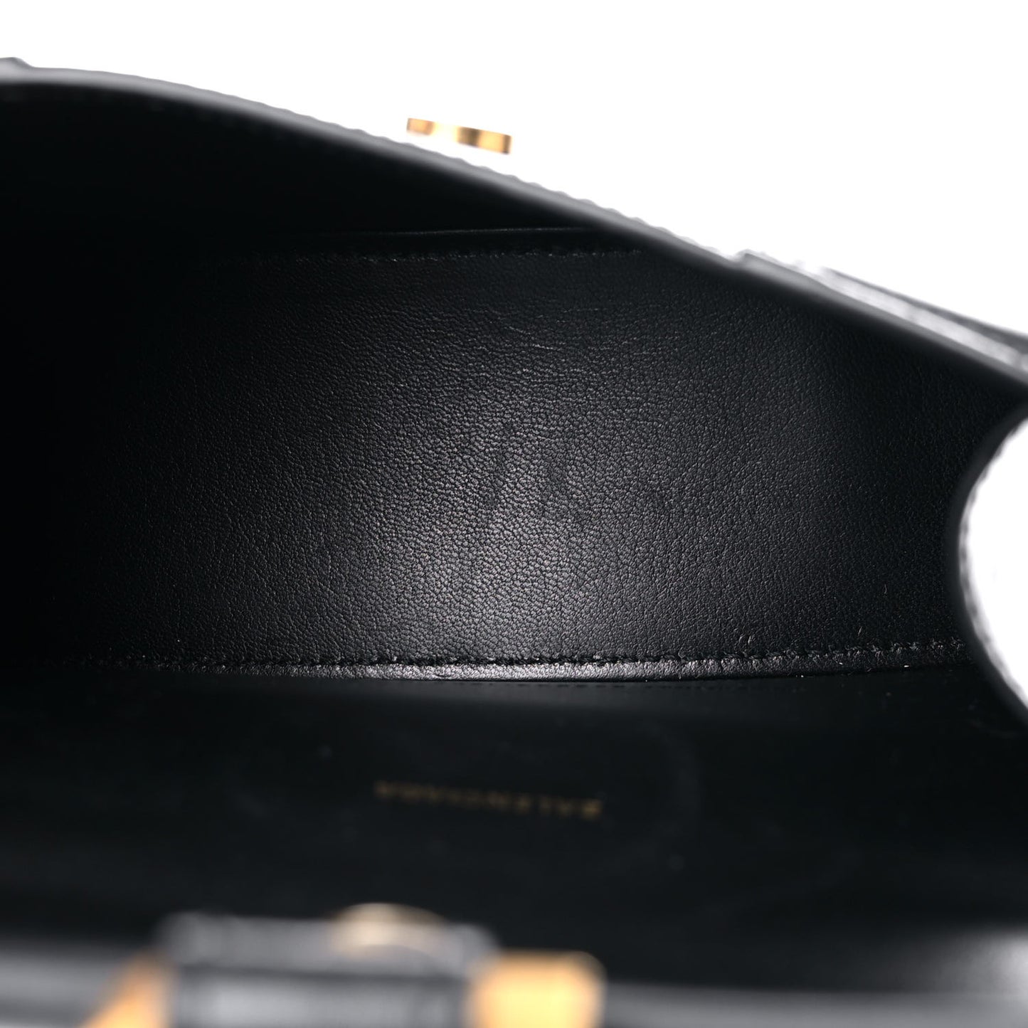 Shiny Box Calfskin Hourglass Top Handle Bag XS Black