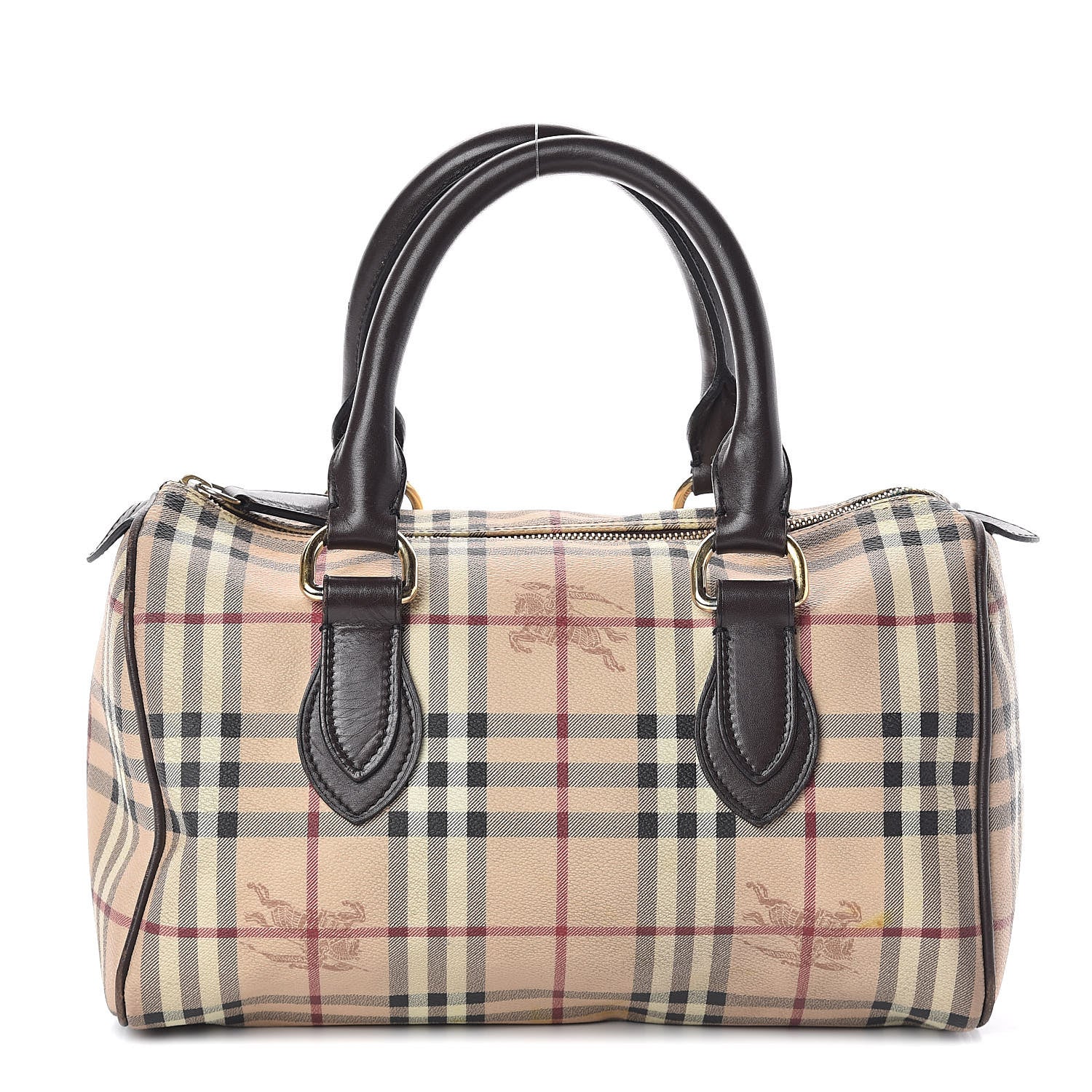 Burberry Haymarket Check Small Chester Bowling Bag Chocolate 1 of 18