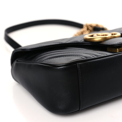 Gucci Calfskin Matelasse Small GG Marmont Shoulder Bag Black 8 of 9