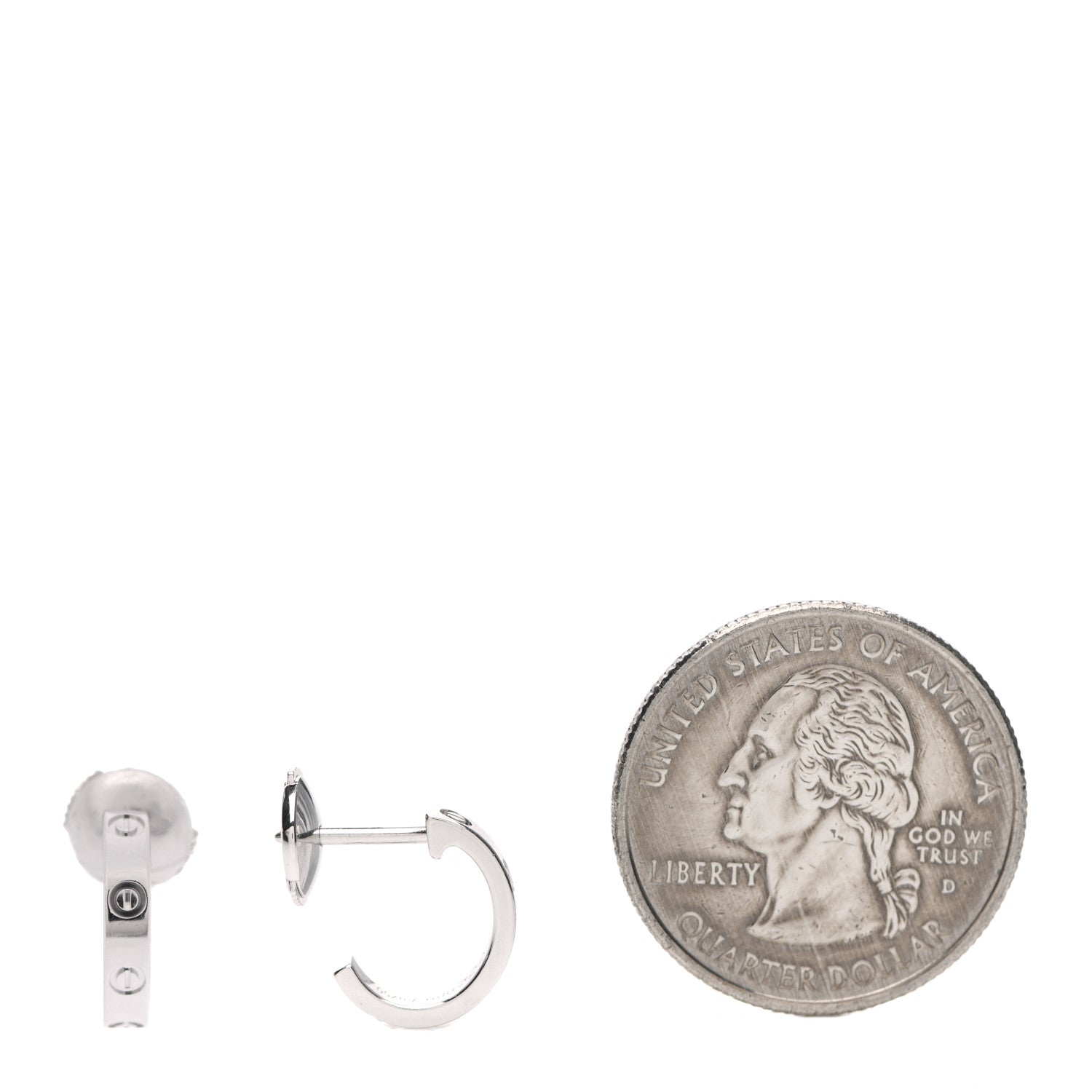 Cartier 18K White Gold Small LOVE Hoop Earrings 2 of 4