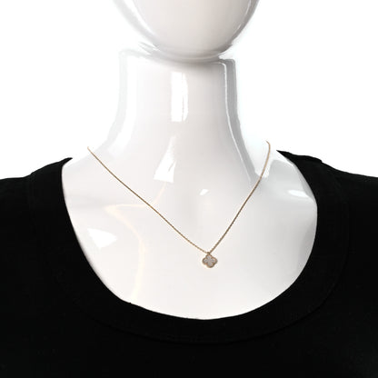 Van Cleef & Arpels 18K Yellow Gold Mother of Pearl Sweet Alhambra Pendant Necklace 3 of 6