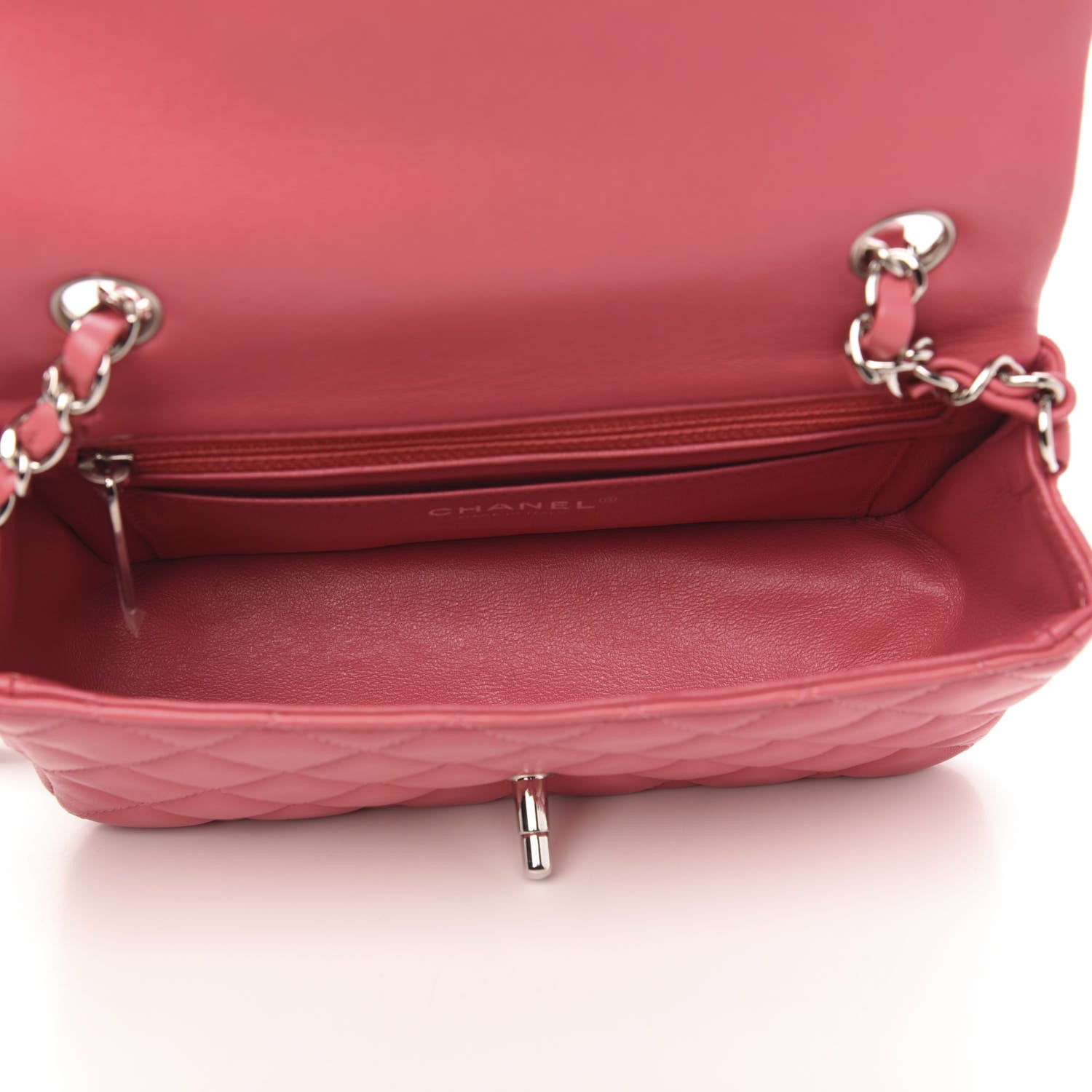 Chanel Lambskin Quilted Mini Rectangular Flap Pink 5 of 10