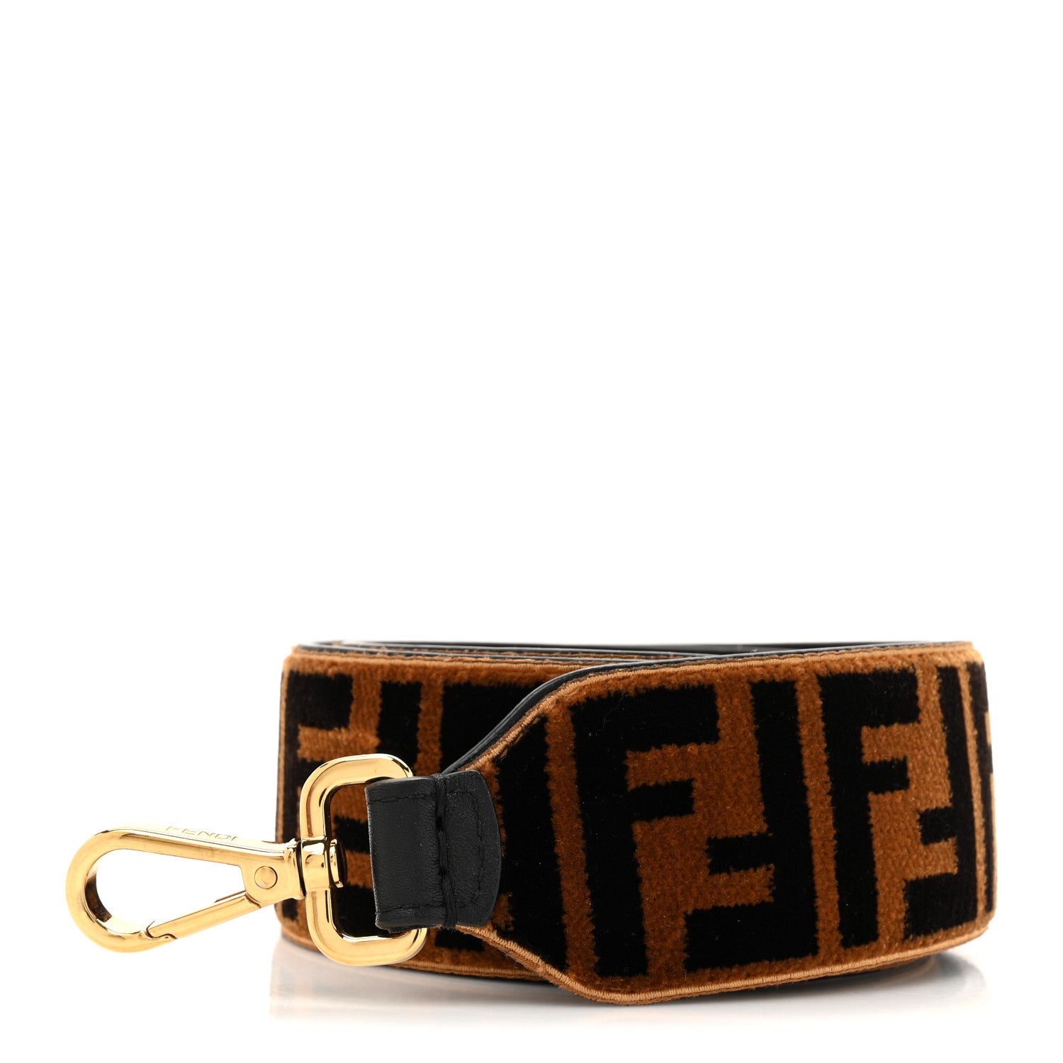Fendi Velvet Tapestry FF Strap You Tobacco 1 of 5