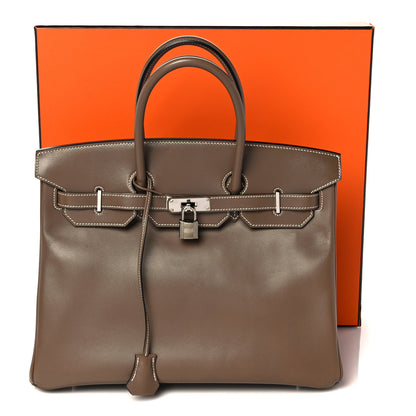 Hermes Tadelakt Birkin 35 Etoupe 12 of 12