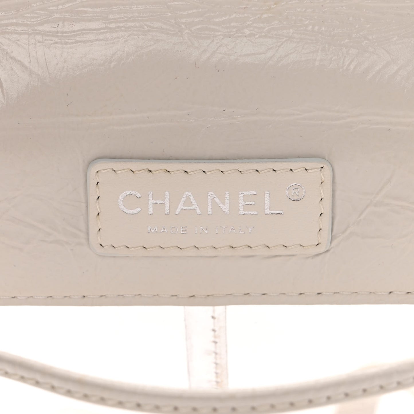 Crumpled Calfskin PVC Quilted Backpack White