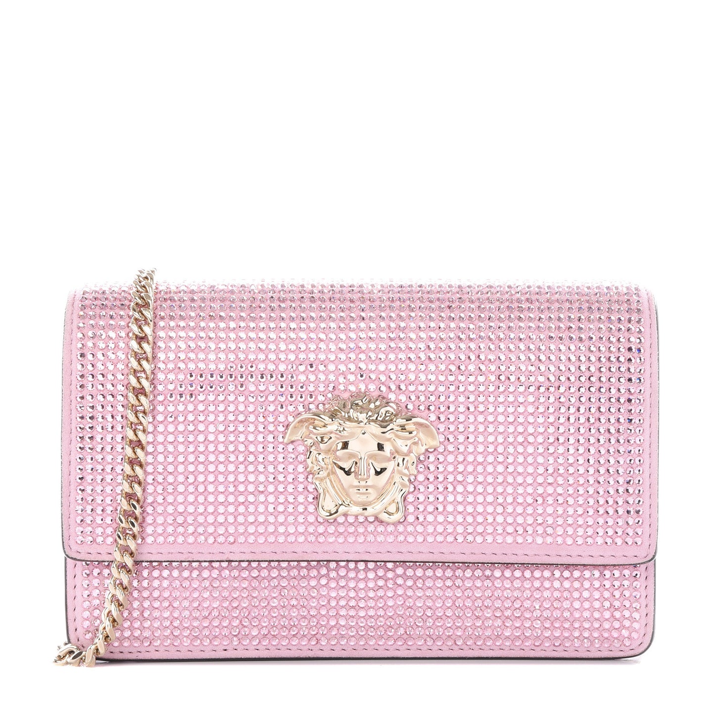 Vitello Crystal Palazzo Evening Bag Pink