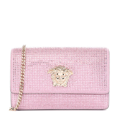 Versace Vitello Crystal Palazzo Evening Bag Pink 1 of 9