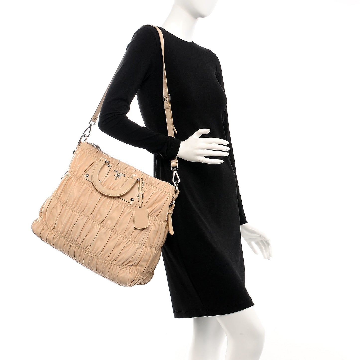 Nappa Gaufre Tote Ecru