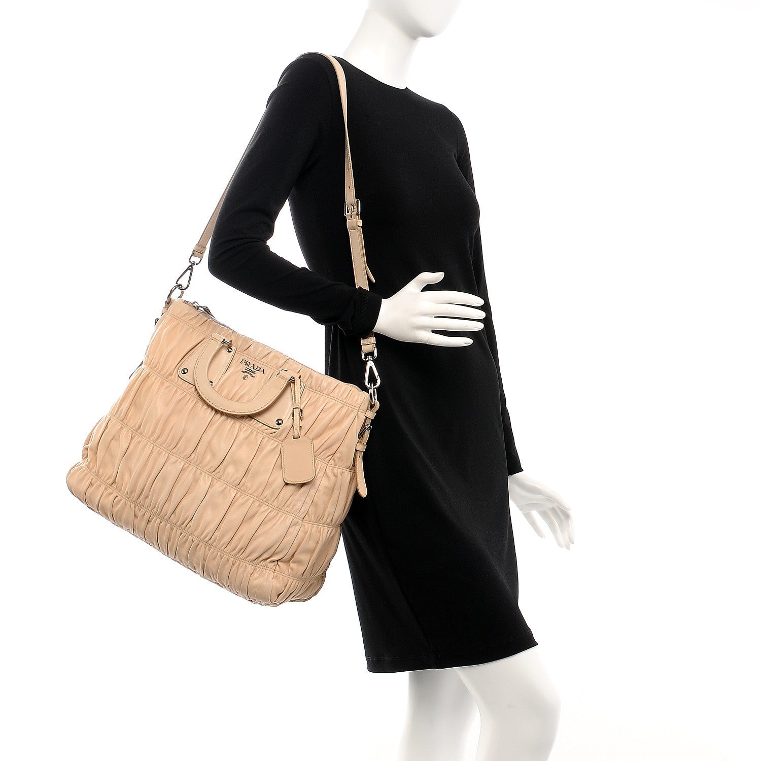 Prada Nappa Gaufre Tote Ecru 2 of 8