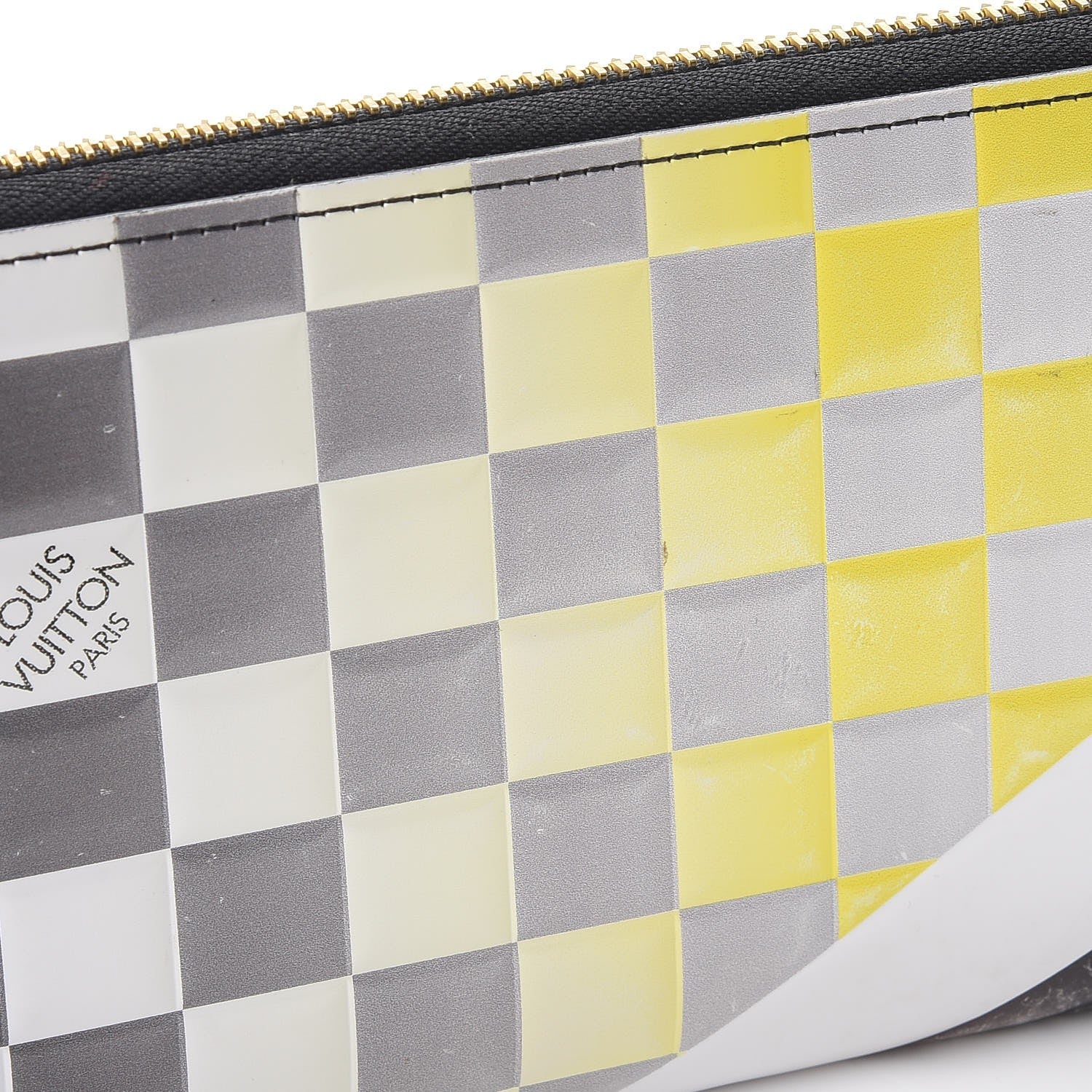 Louis Vuitton Epi Damier Race Zippy Wallet Black Yellow 8 of 10