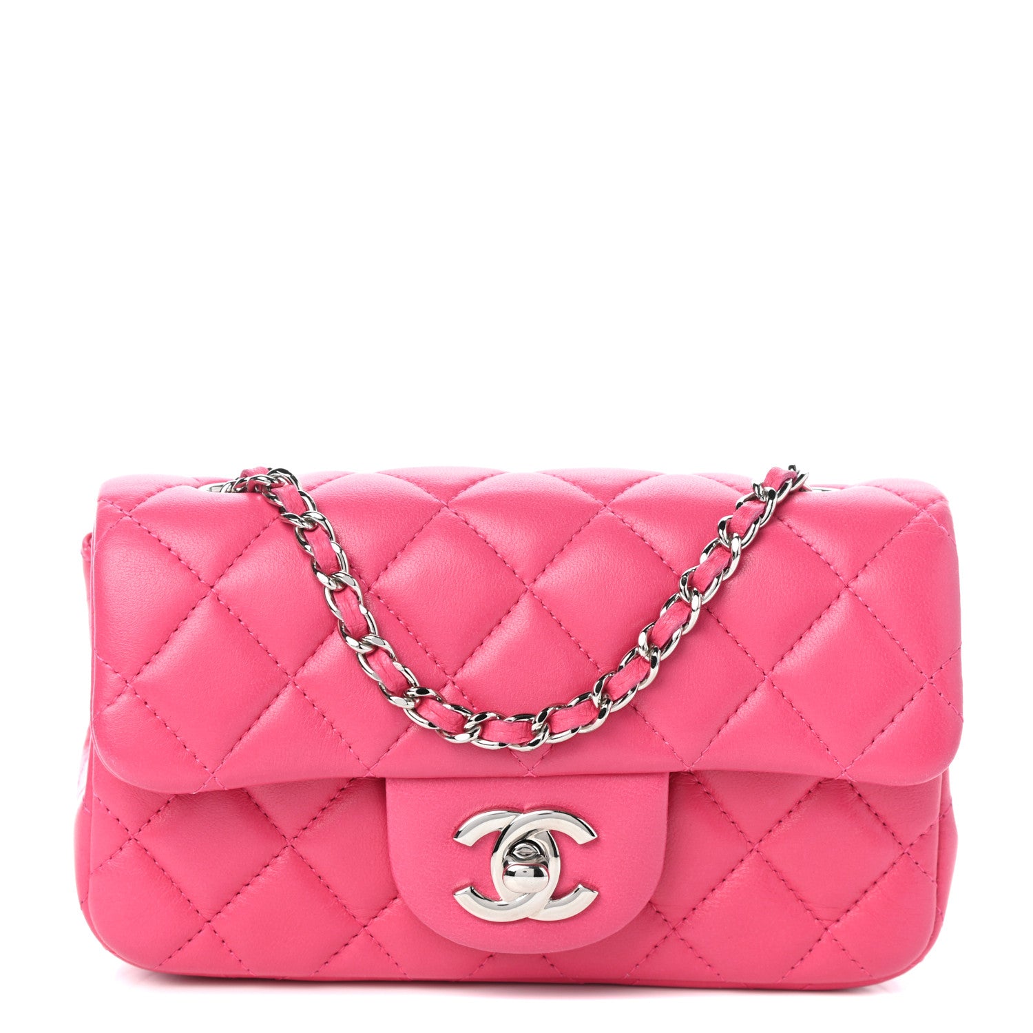 Chanel Lambskin Quilted Extra Mini Flap Dark Pink 1 of 10