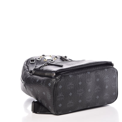 MCM Visetos Studded Small Dual Stark Backpack Black 6 of 12