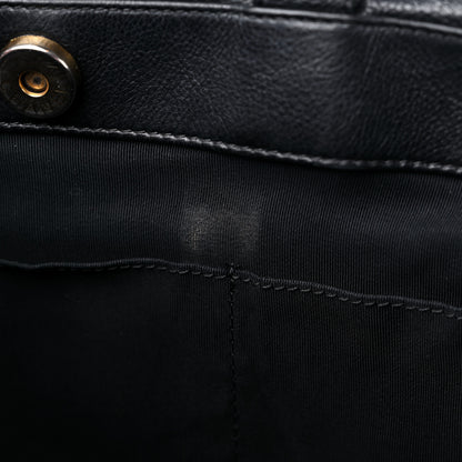 Chanel Calfskin Stitched Large Straight Lines Shopping Tote Black 13 of 18