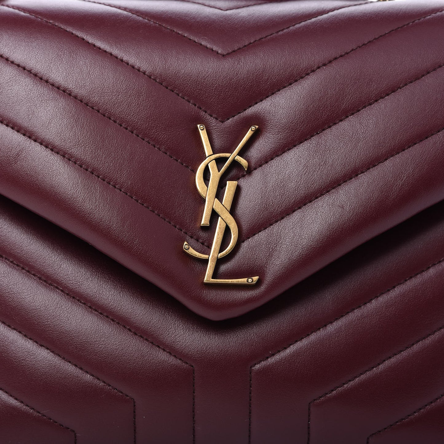 Calfskin Y Quilted Monogram Medium Loulou Chain Satchel Palissandre