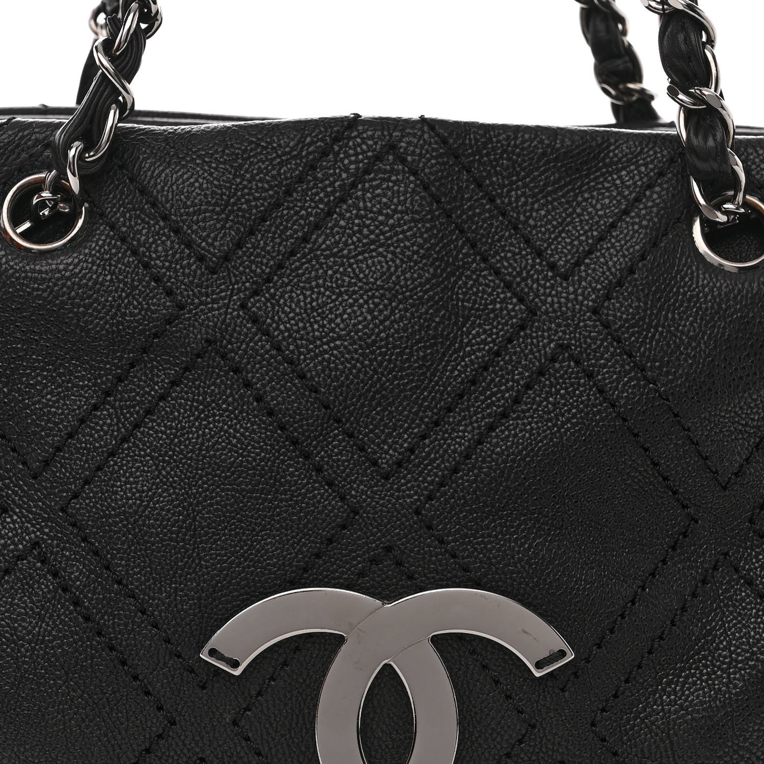 Chanel Calfskin Small Diamond Stitch Tote Black 10 of 12