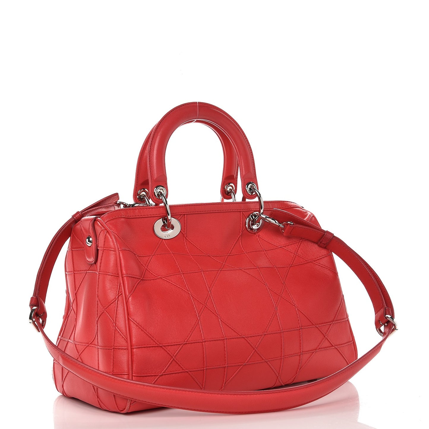 Lambskin Cannage Granville Polochon Coral
