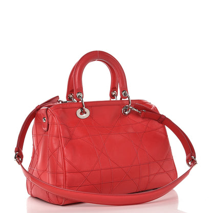 Christian Dior Lambskin Cannage Granville Polochon Coral 4 of 16