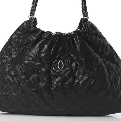 Chanel Caviar Quilted Medium Elastic Shopping Tote Black 9 of 9