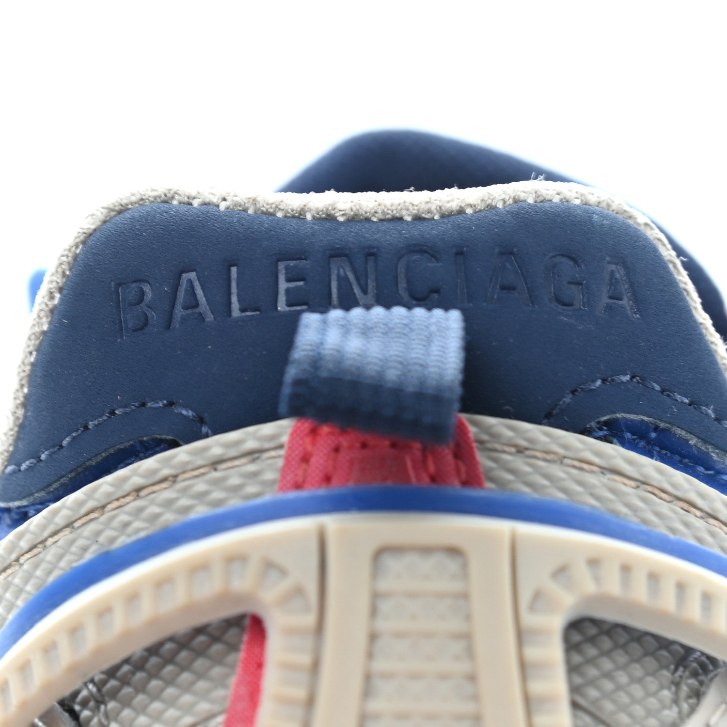Balenciaga Rubber Mesh Bi-Color Womens Track.2 Open Sneakers 35 Beige Blue Red 9 of 17