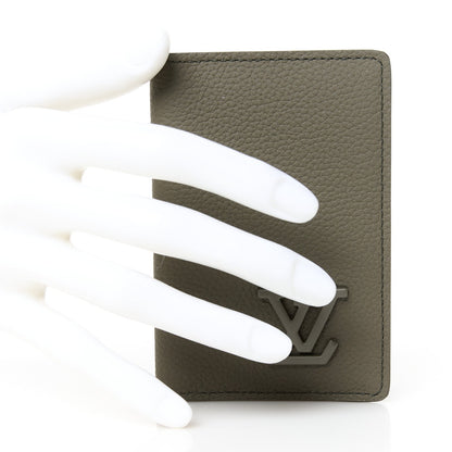 Louis Vuitton Grained Calfskin Aerogram Pocket Organizer Khaki 2 of 6
