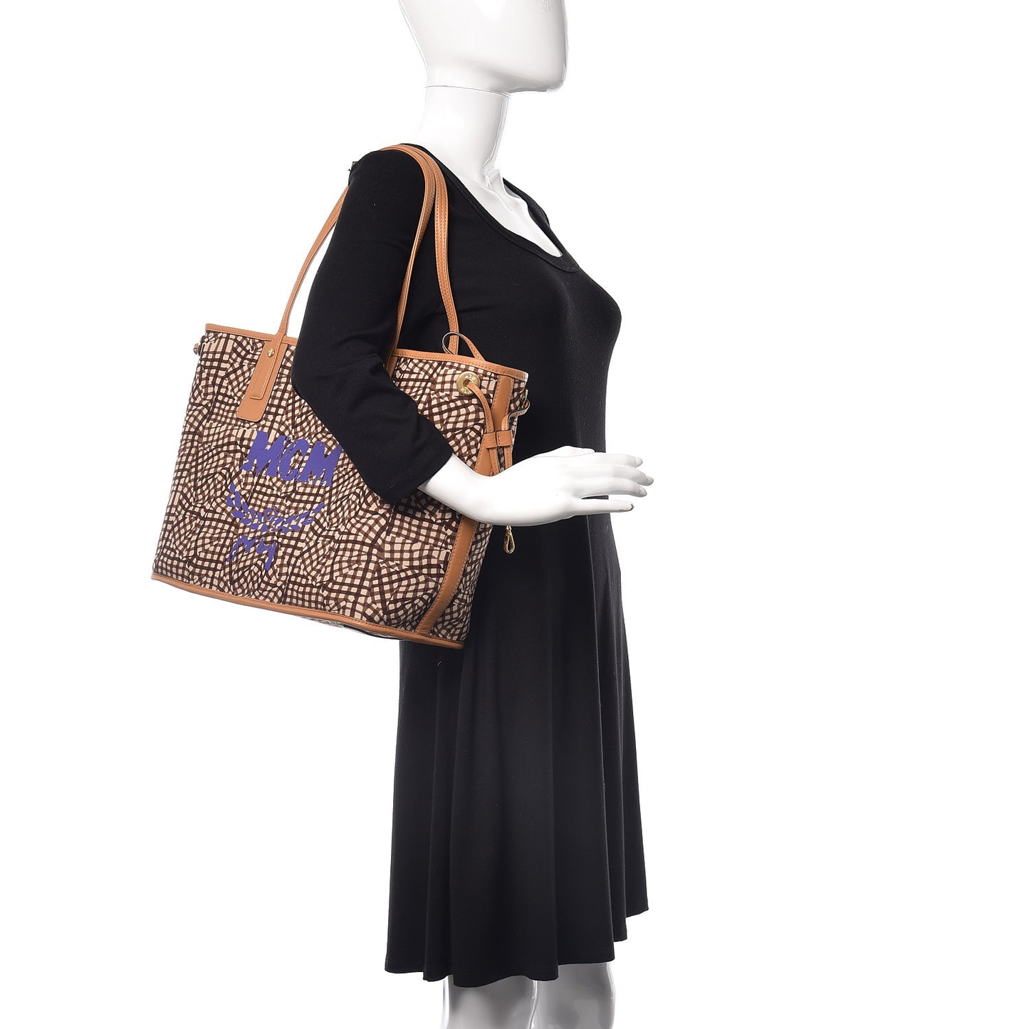 Visetos Medium Liz Reversible Shopper Tote Cognac