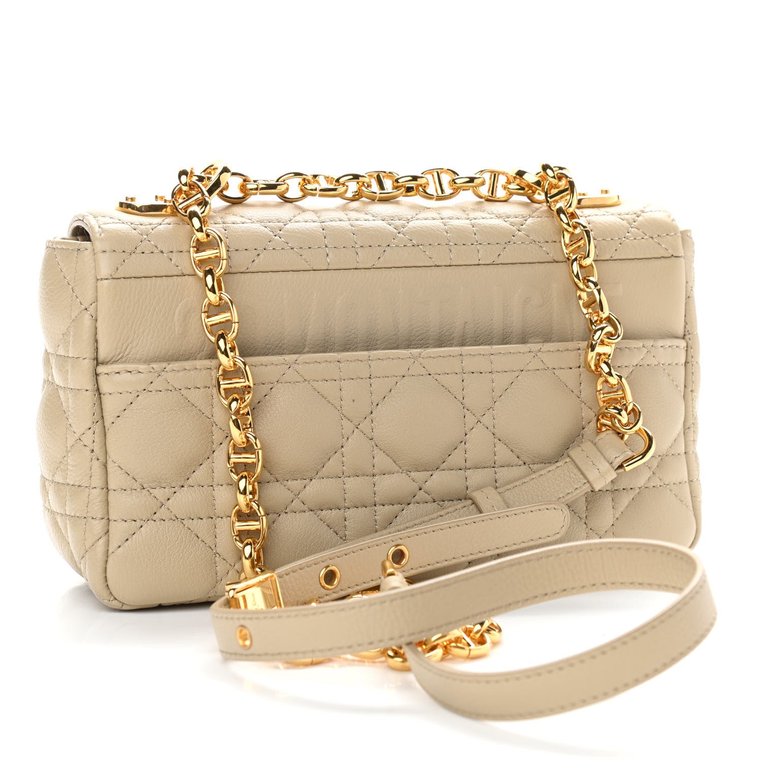 Christian Dior Calfskin Cannage Small Caro Bag Beige 3 of 10