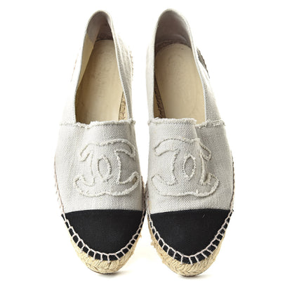Chanel Linen CC Espadrilles 40 Beige Black 7 of 14