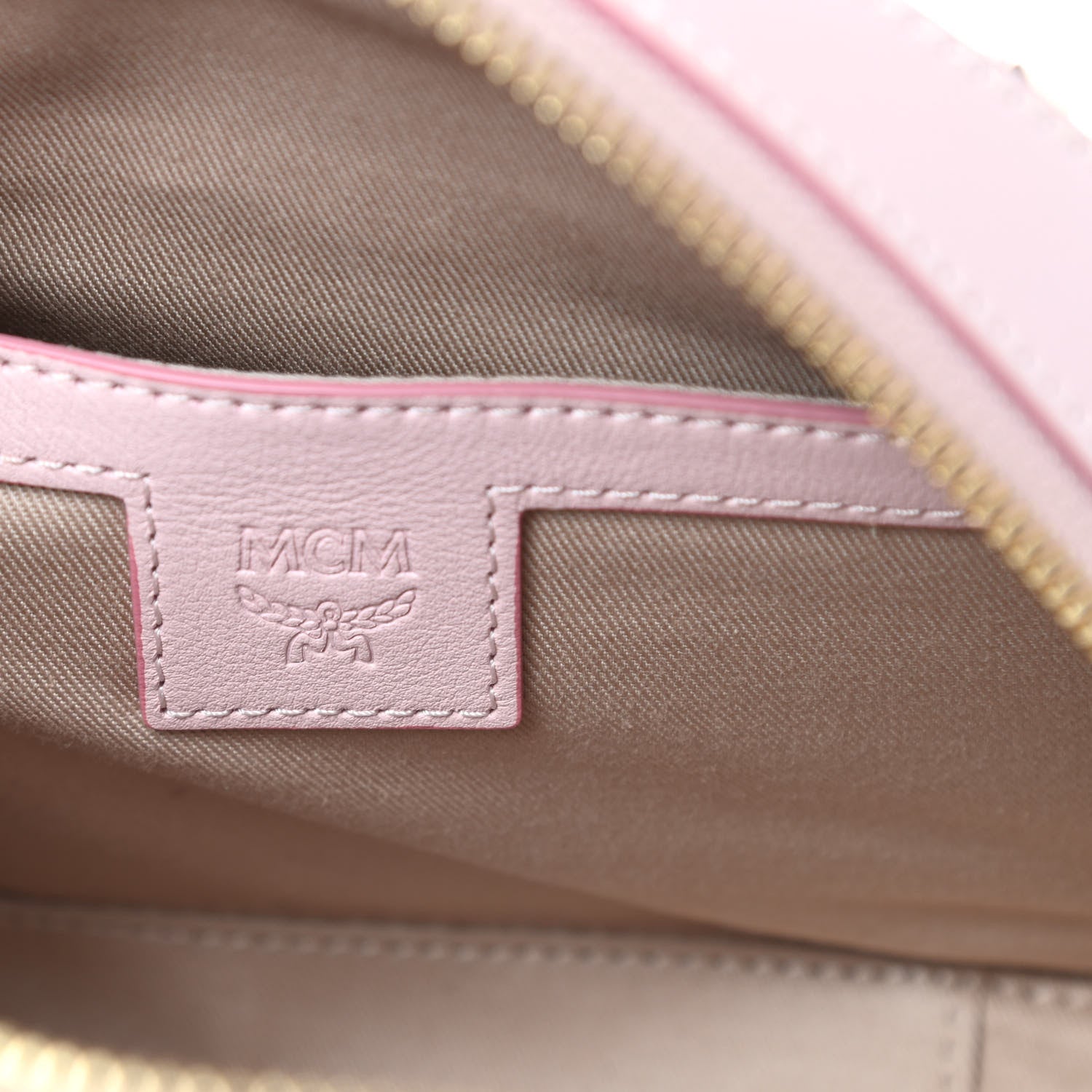 MCM Visetos Round Tote Powder Pink 6 of 11