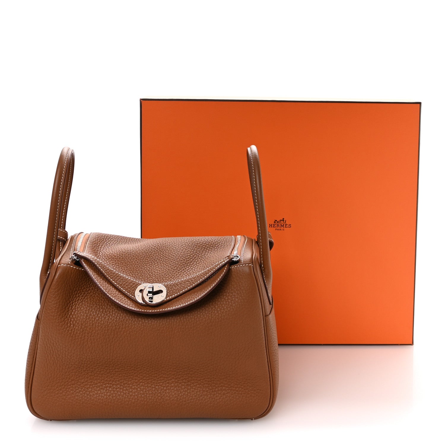 Hermes Taurillon Clemence Lindy 26 Gold 11 of 11