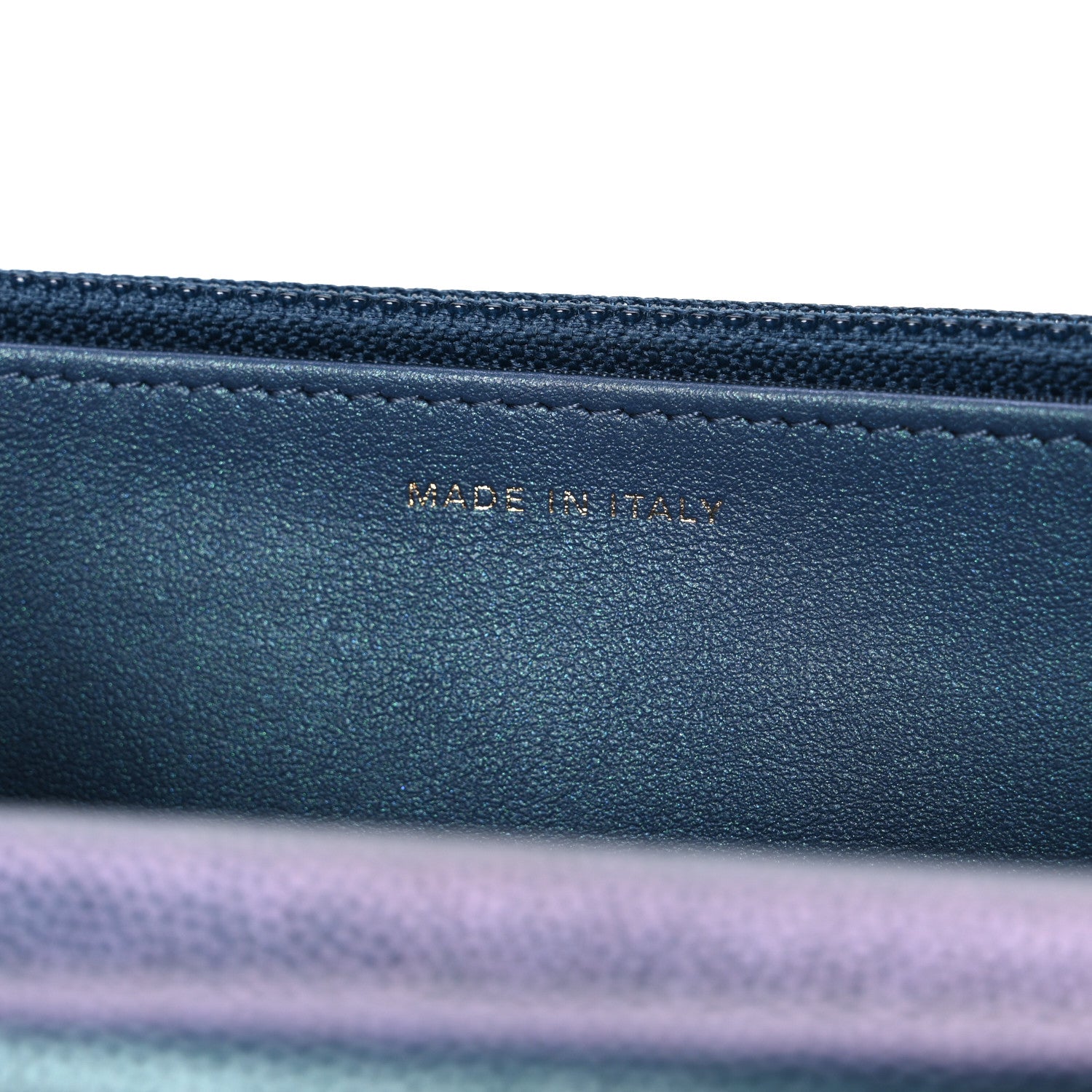 Chanel Iridescent Caviar Quilted Wallet on Chain WOC Dark Blue 7 of 11