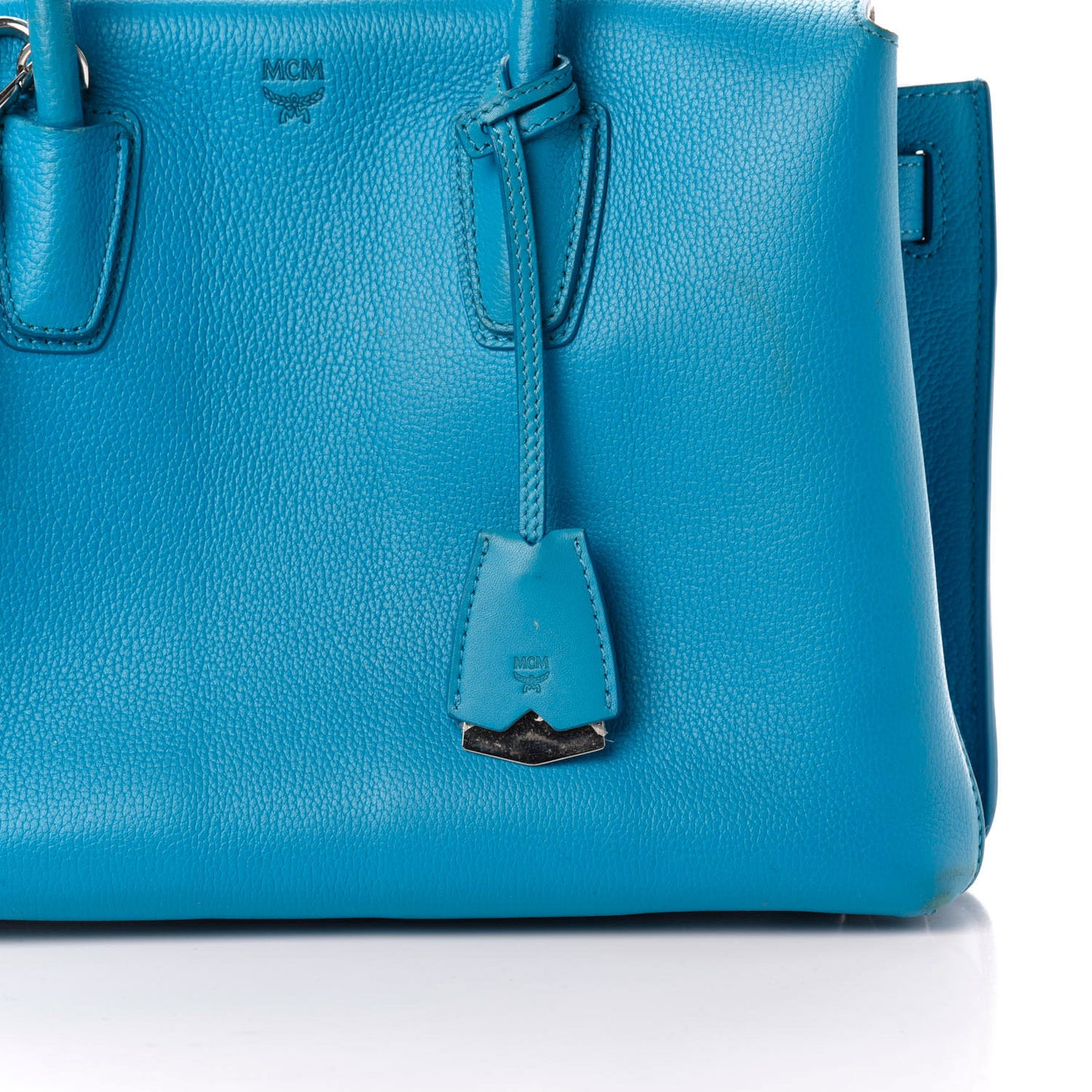 Grained Calfskin Large Milla Tote Tile Blue