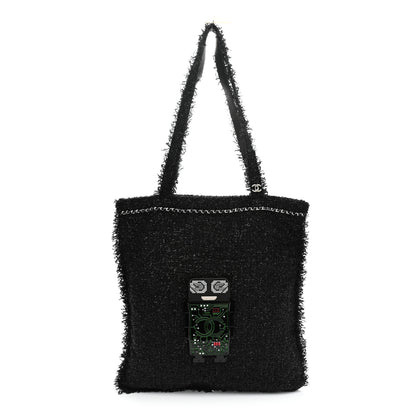 Chanel Tweed Resin Strass Large Robot Shopping Bag Black 1 of 10