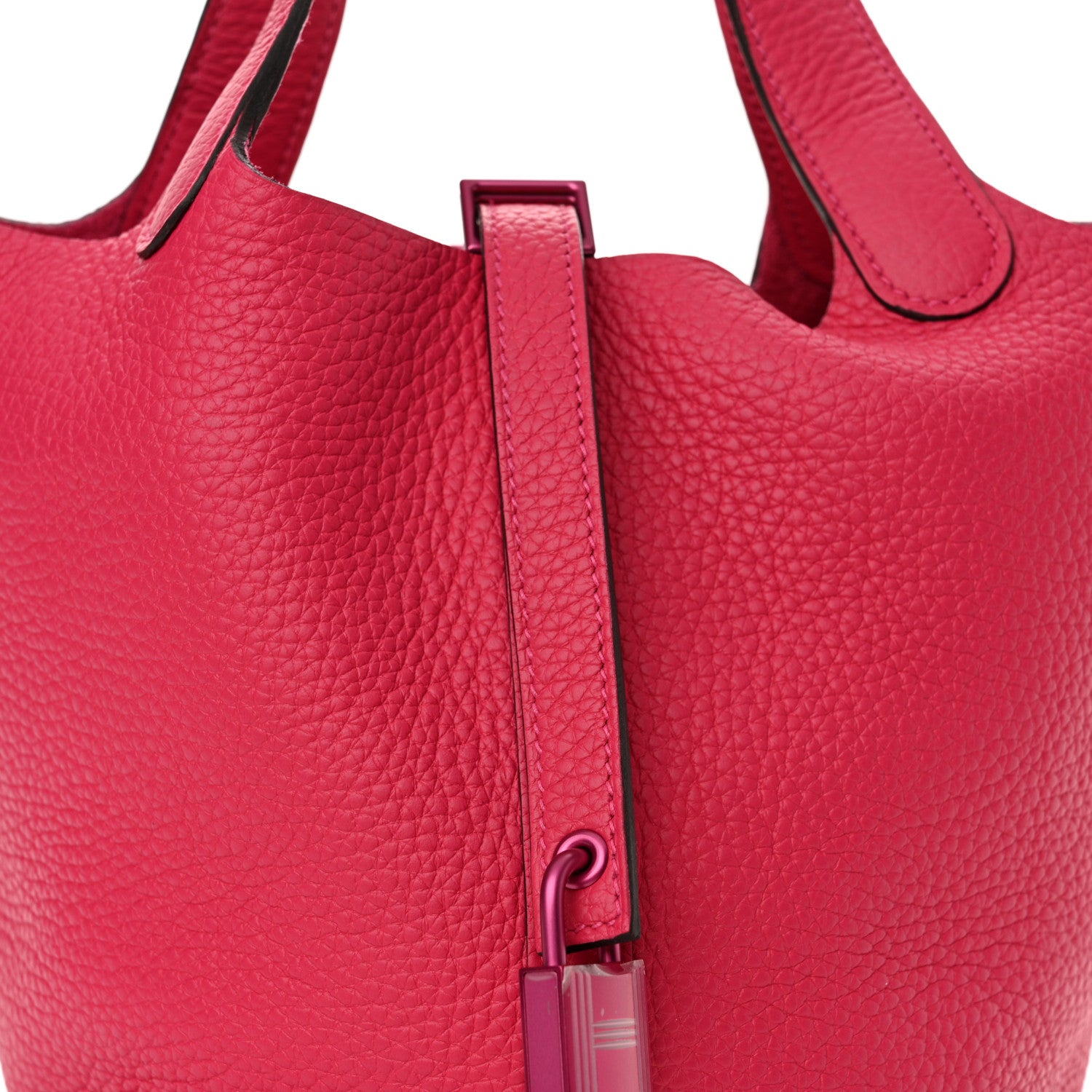 Hermes Taurillon Clemence Monochrome Picotin Lock 18 PM Rose Mexico 8 of 11