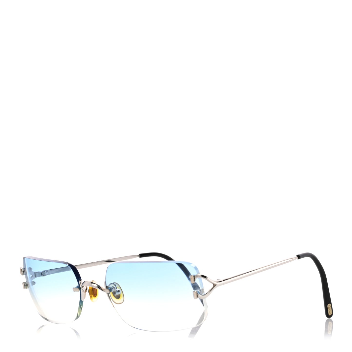Metal Rimless Gradient Sunglasses Blue