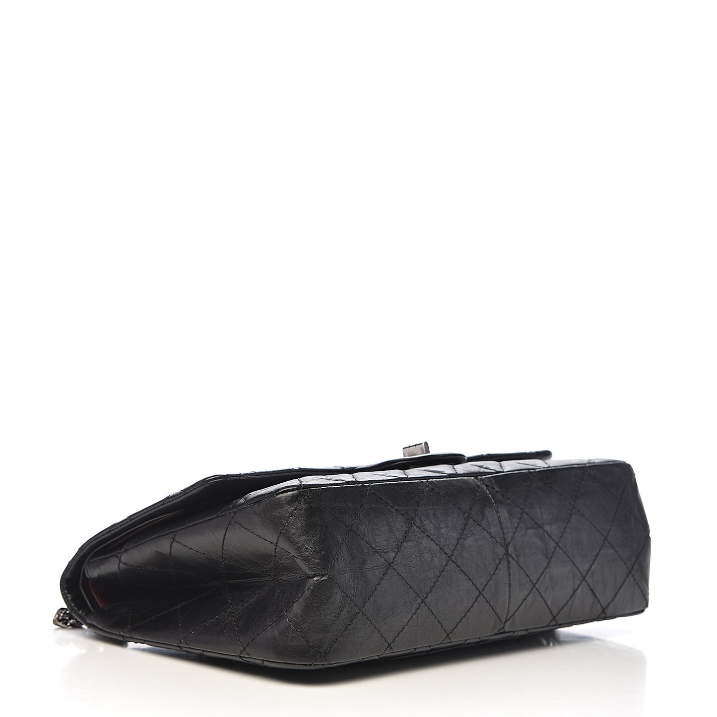 Aged Calfskin Quilted 2.55 Reissue 227 Flap Black