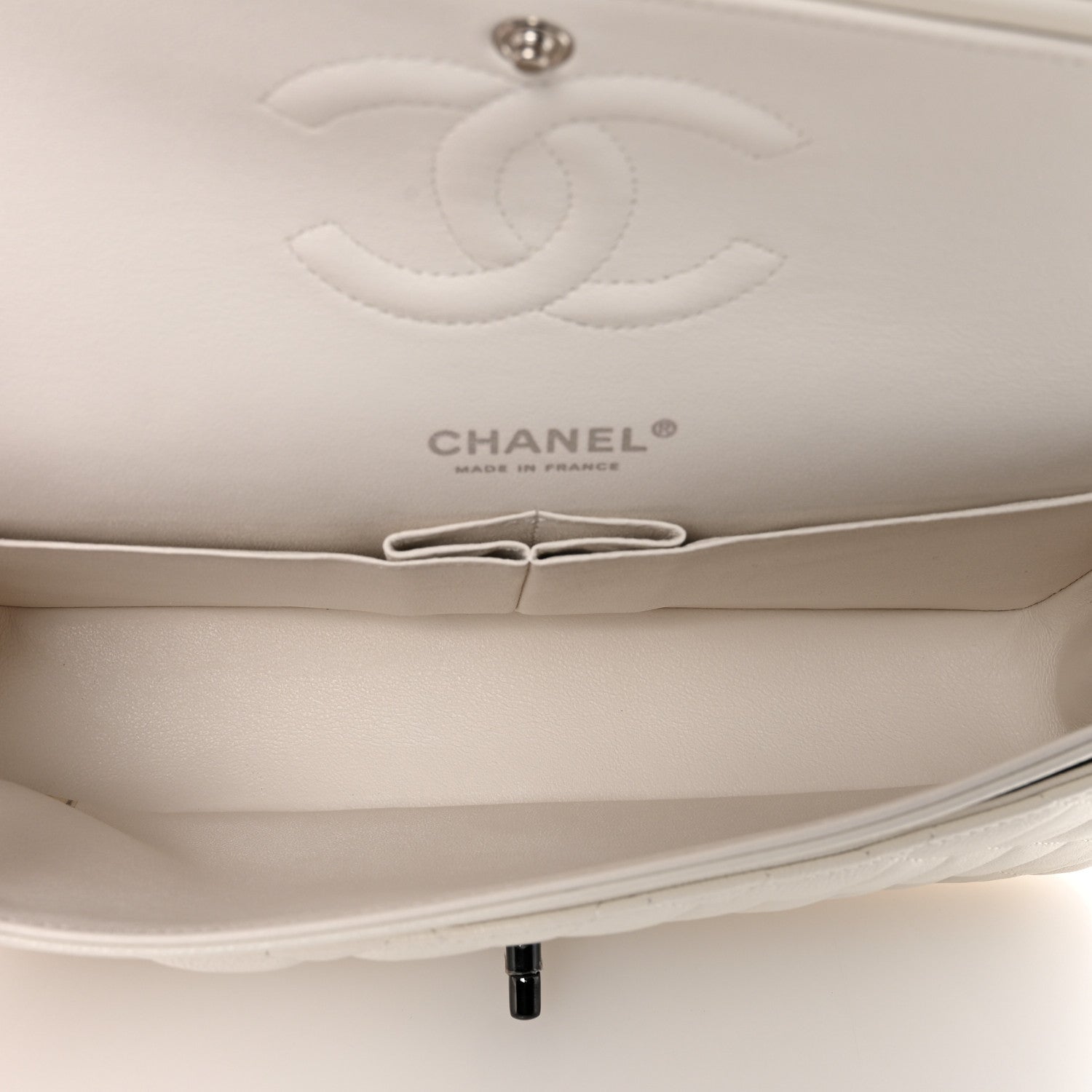 Chanel Crumpled Calfskin Quilted Medium Double Flap White 5 of 11