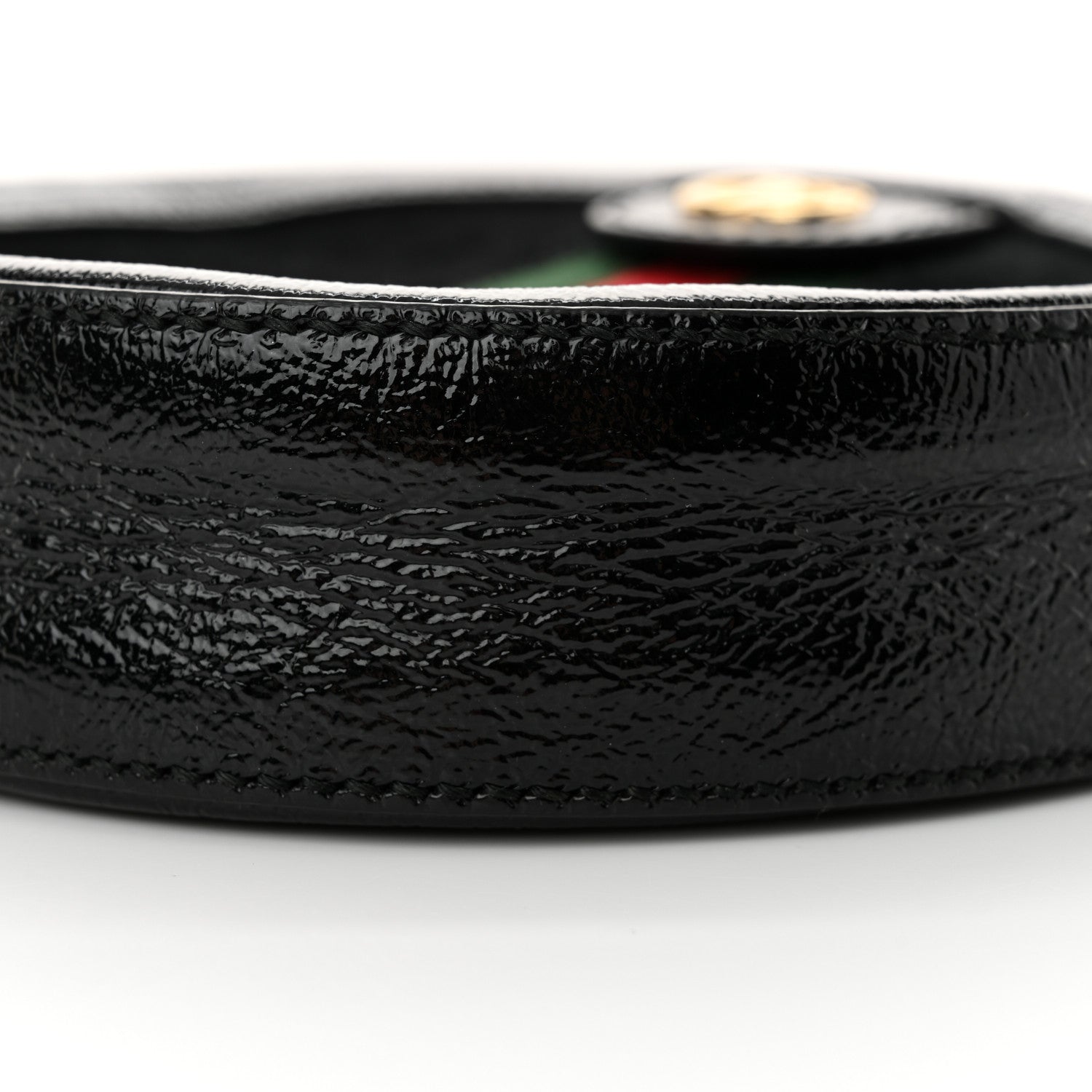 Gucci Suede Patent Web Mini Ophidia Round Shoulder Bag Black 10 of 12